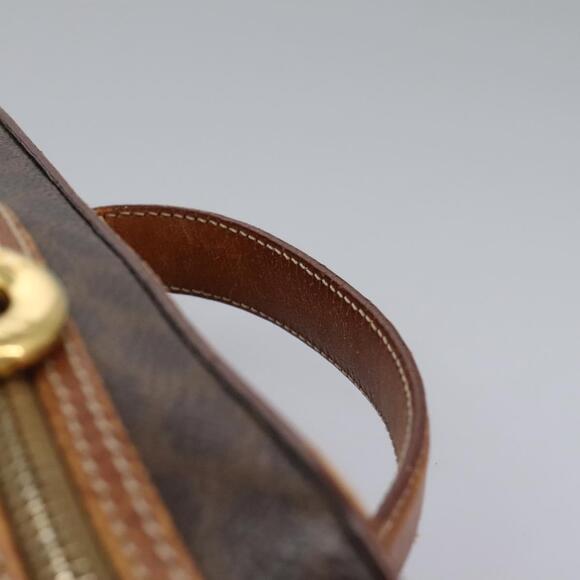 CELINE Macadam Canvas Vanity Hand Bag Pvc Leather Brown - Picture 7 of 13